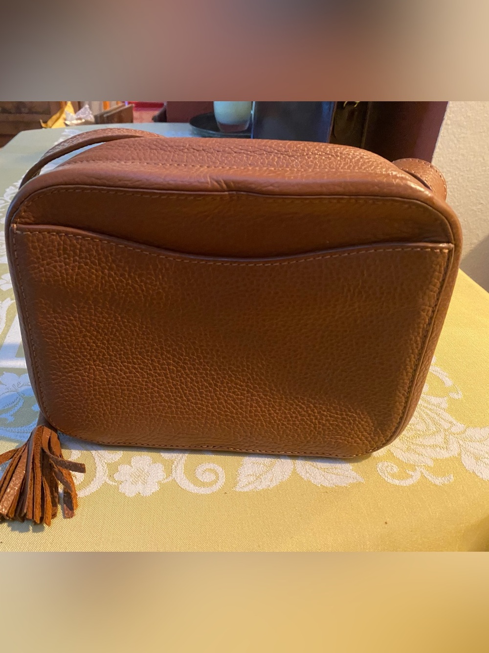 Cuyana Camera Brown Pebbled Leather Crossbody Bag